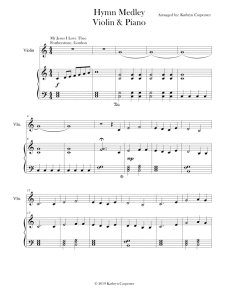 Free Sheet Music Hymn Medley Piano Violin