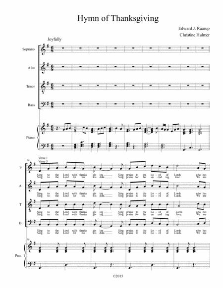 Free Sheet Music Hymn Of Thanksgiving