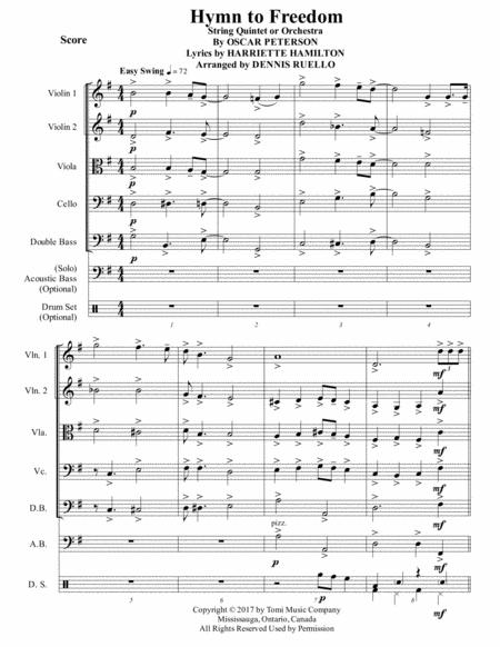 Hymn To Freedom String Quintet Or Orchestra Intermediate Sheet Music