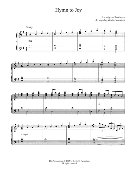 Free Sheet Music Hymn To Joy