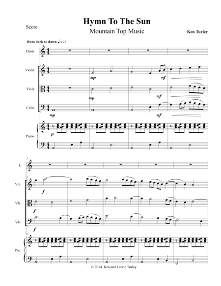 Hymn To The Sun Score Sheet Music