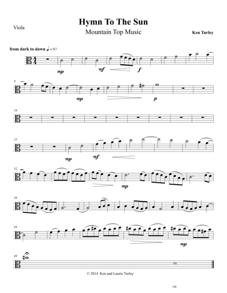 Hymn To The Sun Viola Sheet Music