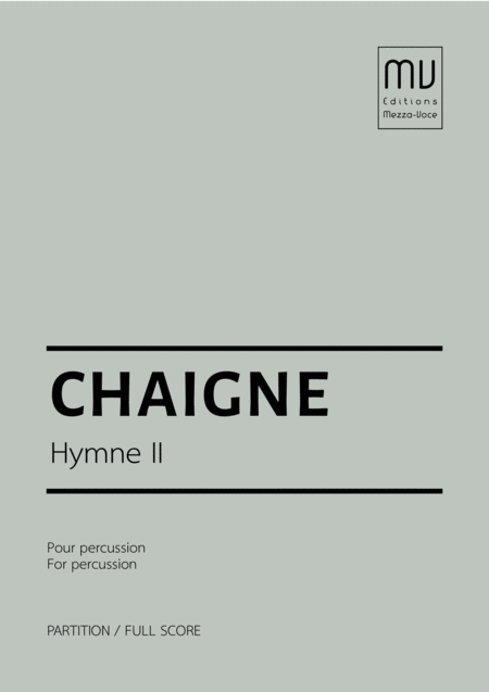 Hymne Ii For Solo Percussion Sheet Music