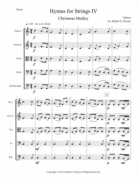 Free Sheet Music Hymns For Strings Iv Christmas Medley