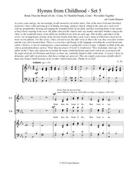 Hymns From Childhood Set 5 Satb Sheet Music