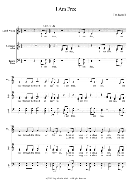 I Am Free Sheet Music