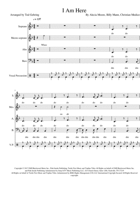 Free Sheet Music I Am Here