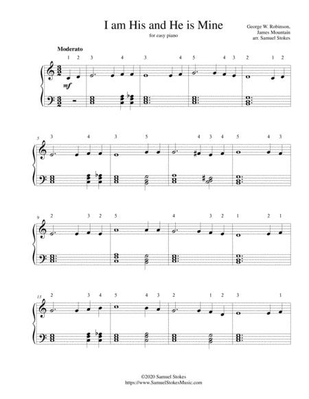 I Am His And He Is Mine For Easy Piano Sheet Music