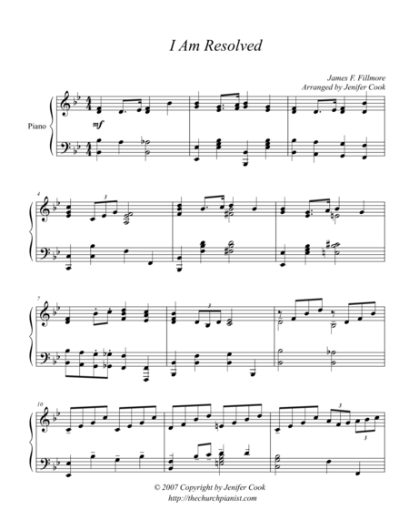 Free Sheet Music I Am Resolved