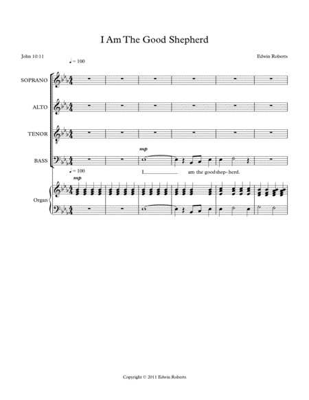 Free Sheet Music I Am The Good Shepherd