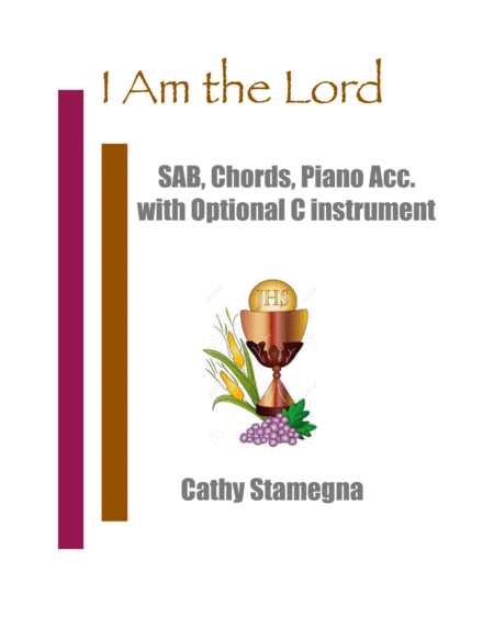 Free Sheet Music I Am The Lord Sab Chords Piano Acc With Optional C Instrument