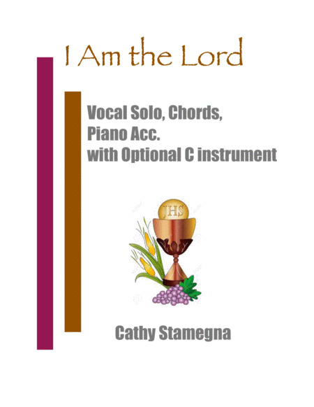 I Am The Lord Vocal Solo Chords Piano Acc With Optional C Instrument Sheet Music