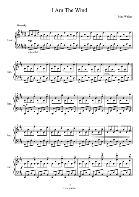 Free Sheet Music I Am The Wind Piano Solo Grade 5 Standard