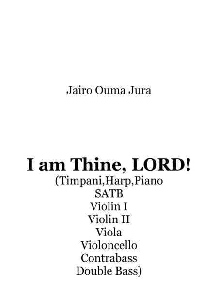 I Am Thine Lord Sheet Music