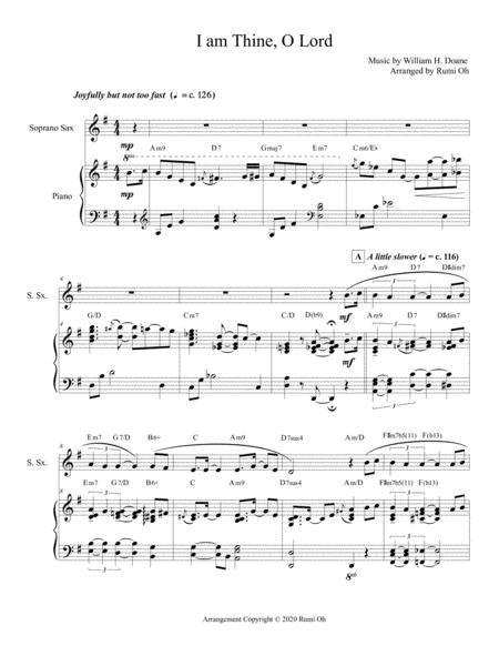 Free Sheet Music I Am Thine O Lord Hymn Arrangement For Piano And Sop Saxophone