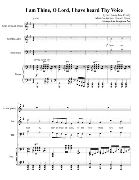 Free Sheet Music I Am Thine O Lord I Have Heard Thy Voice