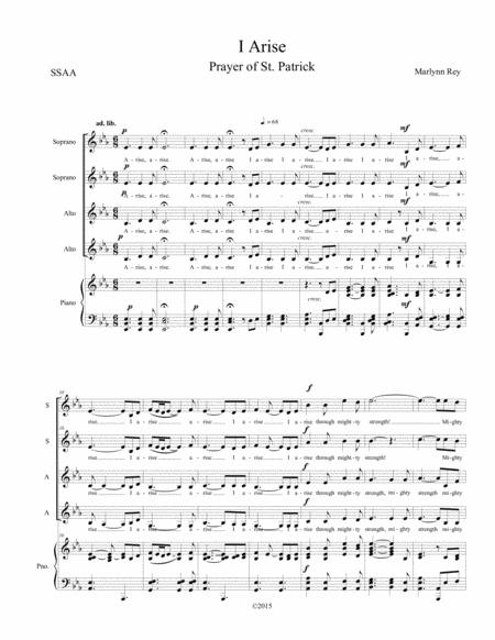 Free Sheet Music I Arise Ssaa