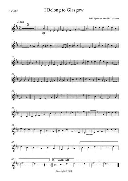 Free Sheet Music I Belong To Glasgow