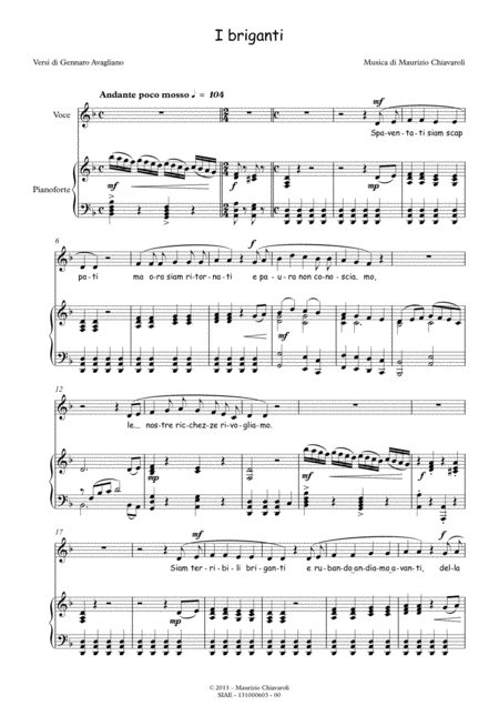 Free Sheet Music I Briganti