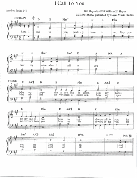 I Call To You Sheet Music