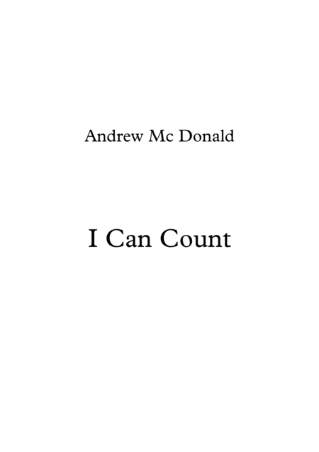 I Can Count Sheet Music