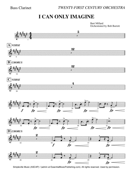 Free Sheet Music I Can Only Imagine Orchestration