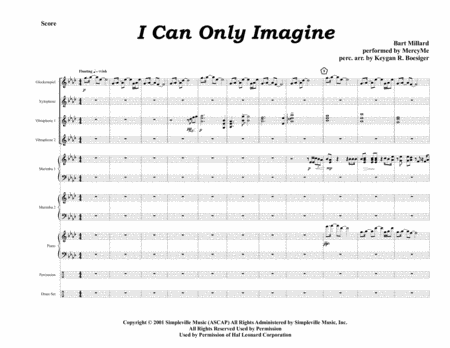 Free Sheet Music I Can Only Imagine