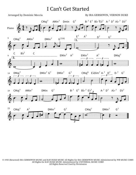 Free Sheet Music I Cant Get Started Piano