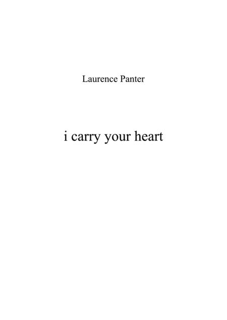 Free Sheet Music I Carry Your Heart For Satb Semichorus And Organ