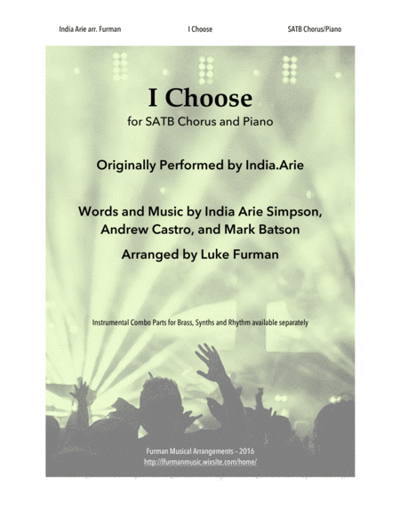 Free Sheet Music I Choose Satb Choral