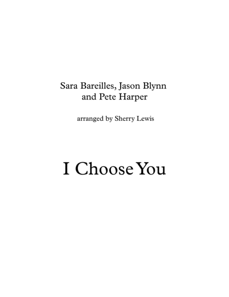 I Choose You Solo Violin For Violin Solo Sheet Music