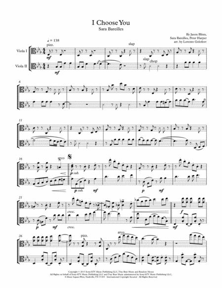 Free Sheet Music I Choose You Viola Duo