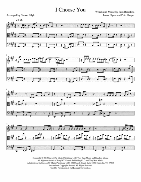 Free Sheet Music I Choose You