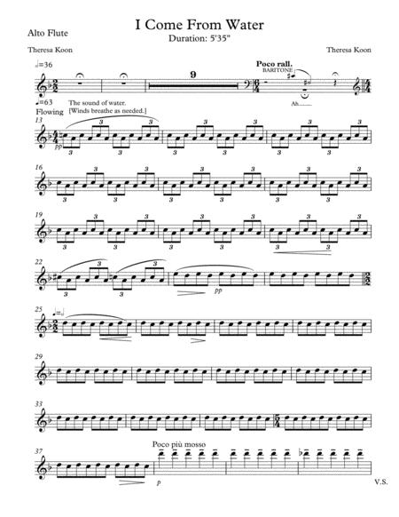 I Come From Water Parts Sheet Music