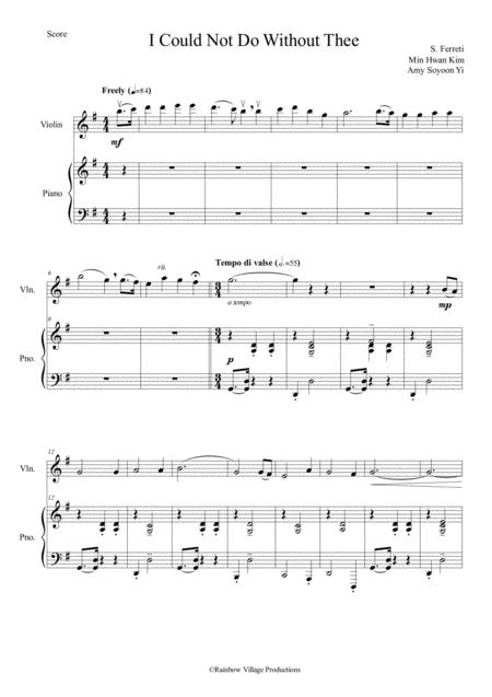 Free Sheet Music I Could Not Do Without Thee Violin And Piano