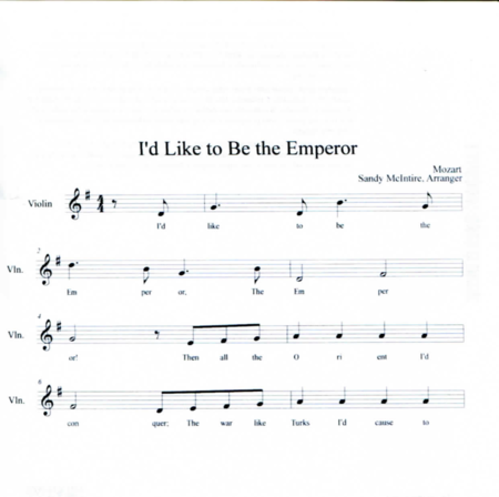Free Sheet Music I D Like To Be The Emperor