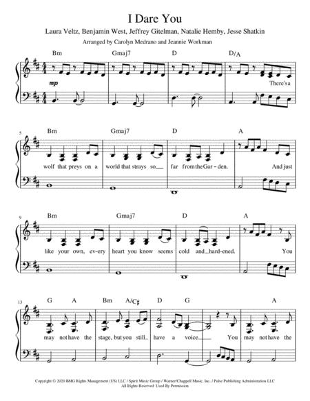 Free Sheet Music I Dare You Intermediate Piano