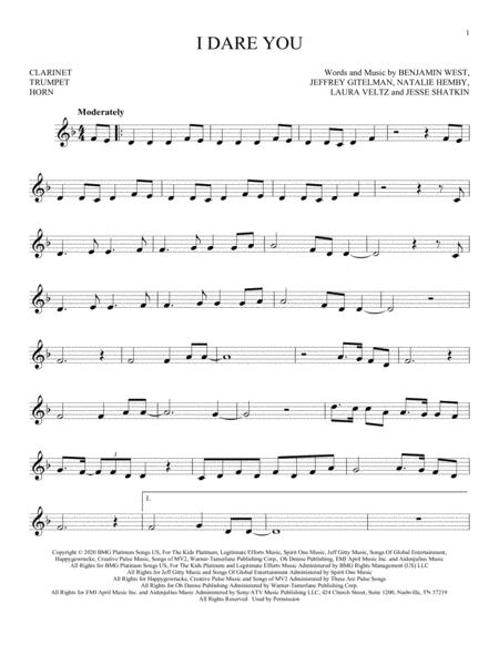 I Dare You Sheet Music