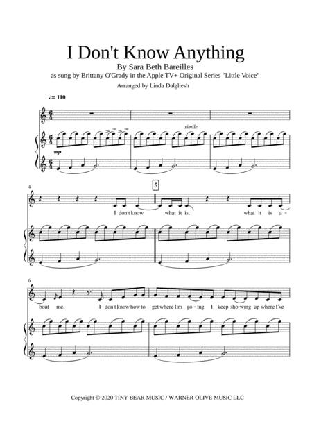 I Dont Know Anything Piano Vocal Sheet Music