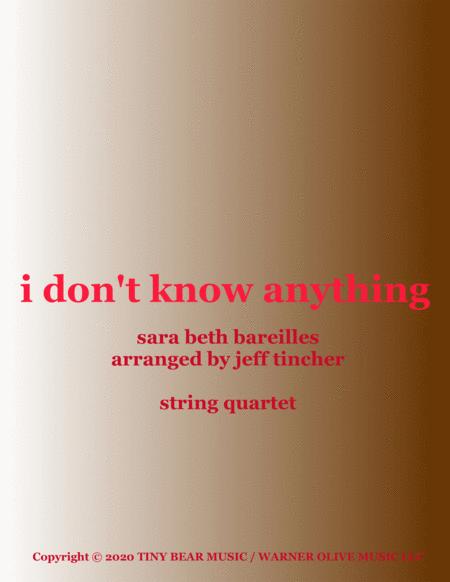 I Dont Know Anything Sheet Music