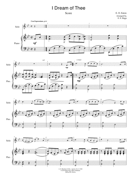 I Dream Of Thee Sheet Music