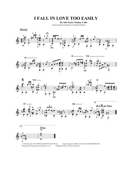 Free Sheet Music I Fall In Love Too Easily