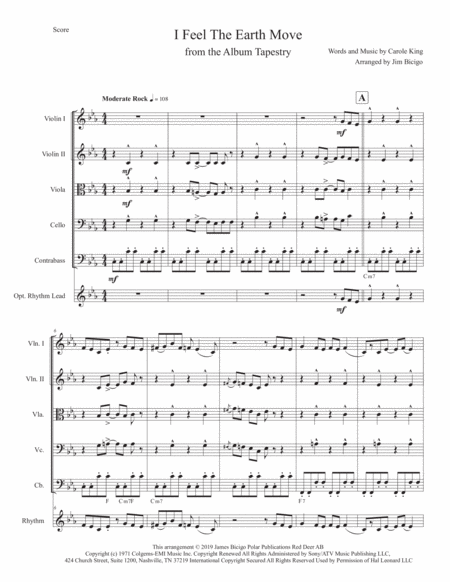 I Feel The Earth Move C Minor Original Key Sheet Music