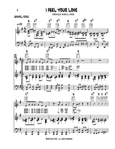 Free Sheet Music I Feel Your Love