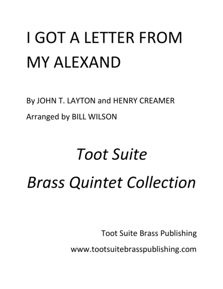 I Got A Letter From My Alexand Sheet Music