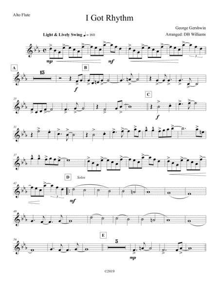 I Got Rhythm Alto Flute Sheet Music