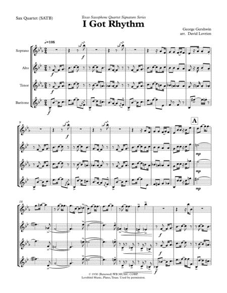 Free Sheet Music I Got Rhythm