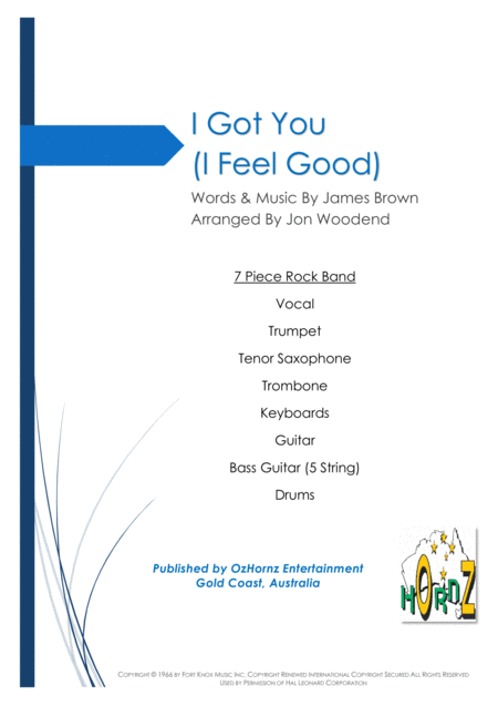 Free Sheet Music I Got You I Feel Good 7 Piece Horn Chart