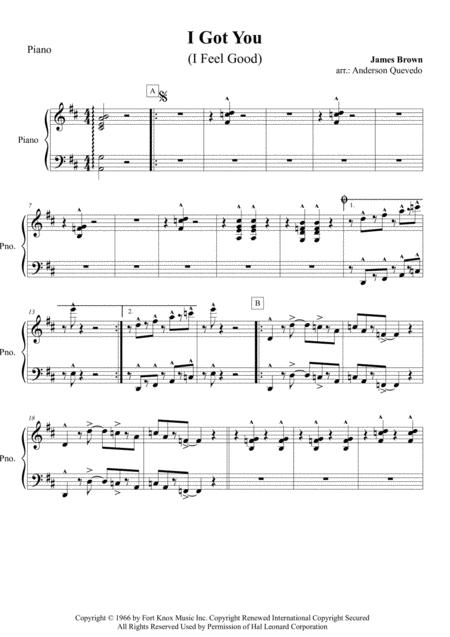 Free Sheet Music I Got You I Feel Good Piano