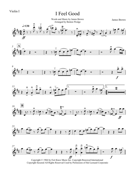 I Got You I Feel Good String Quartet Sheet Music